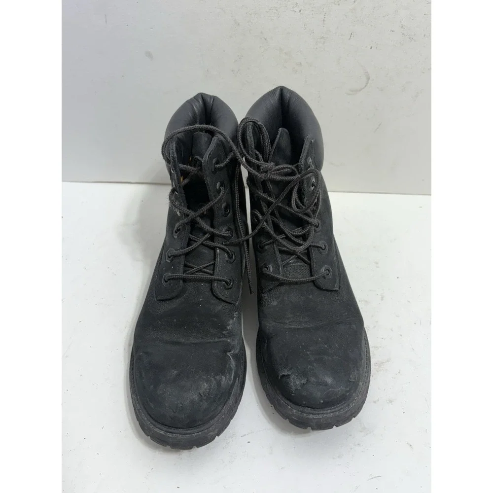 Timberland Premium 6 inch Womens Boots Size 6.5 Black Nubuck Waterproof